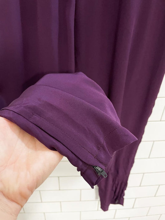 nicole briger 100% silk zip cuff trouser - good market thrift store