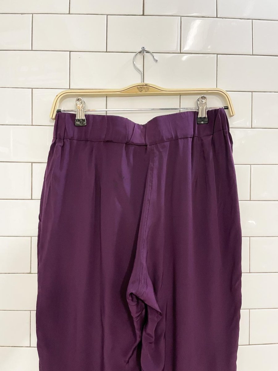 nicole briger 100% silk zip cuff trouser - good market thrift store