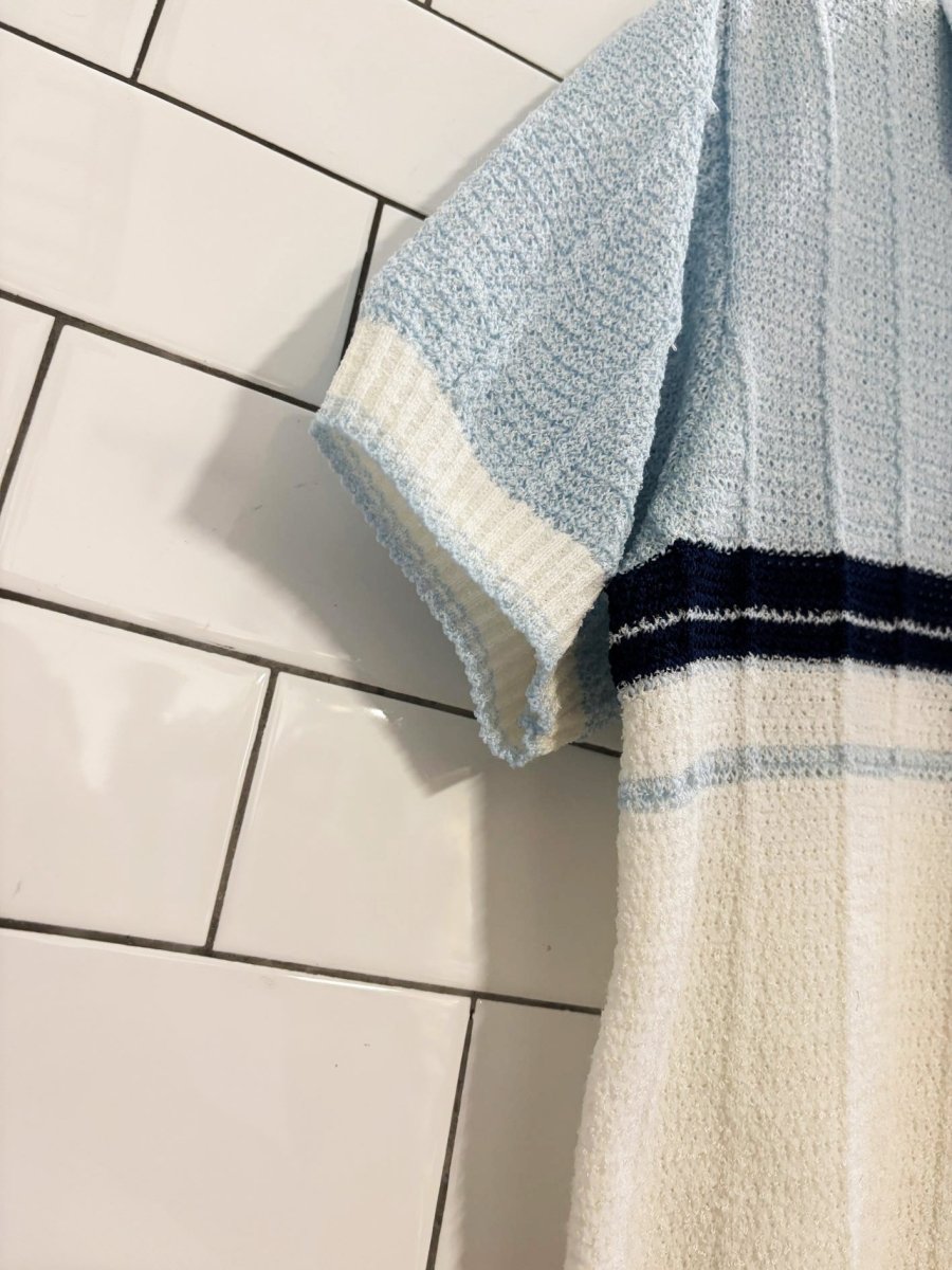 vintage 70s poly knit polo shirt - good market thrift store