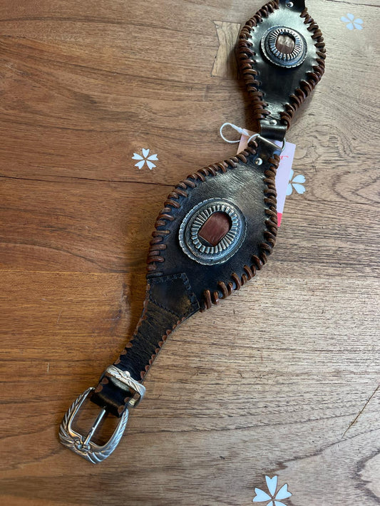 vintage rancher braided leather concho belt