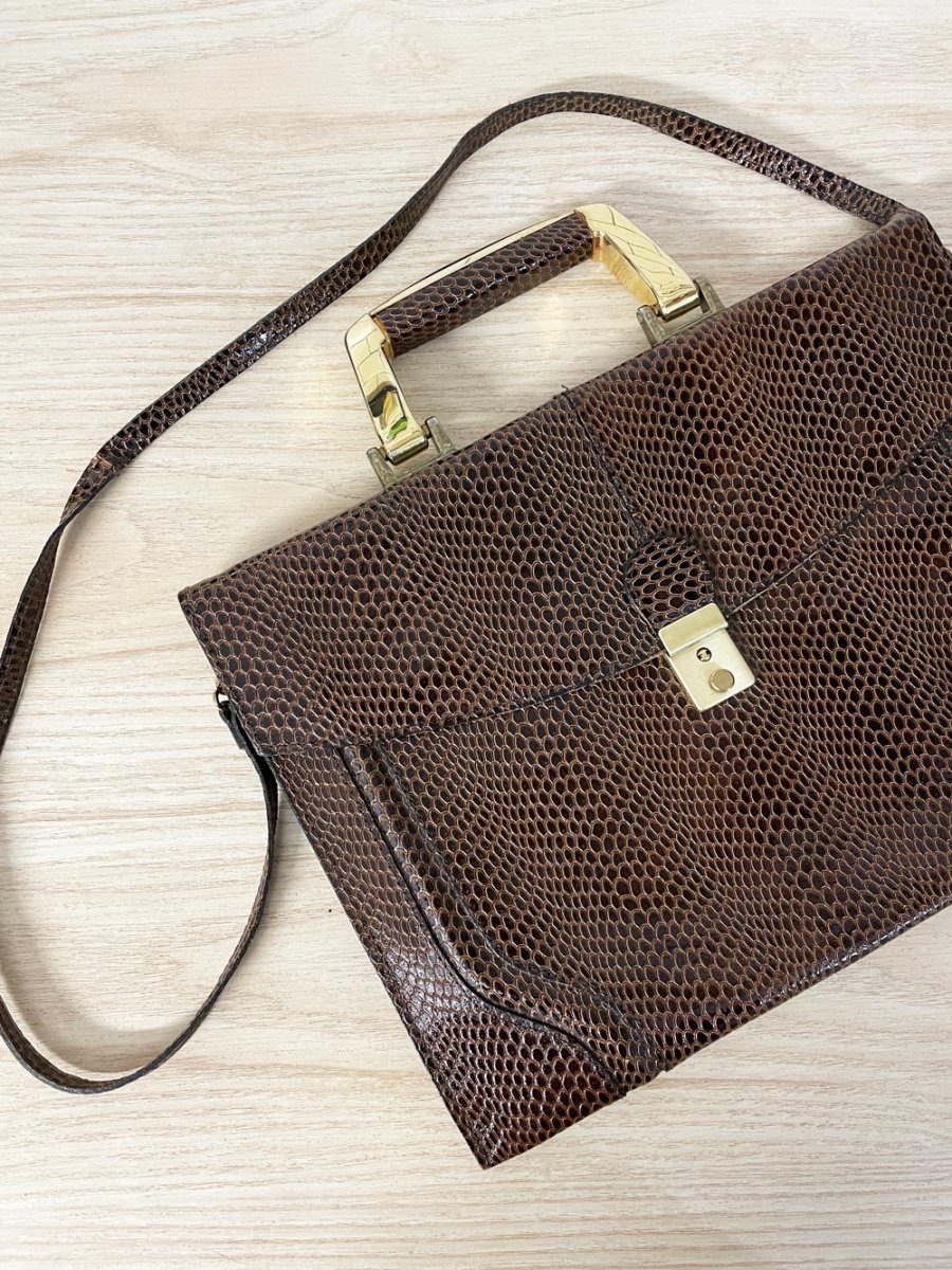vintage ri remo italy leather briefcase shoulder bag - good market thrift store