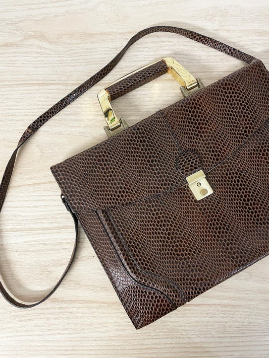 vintage ri remo italy leather briefcase shoulder bag - good market thrift store