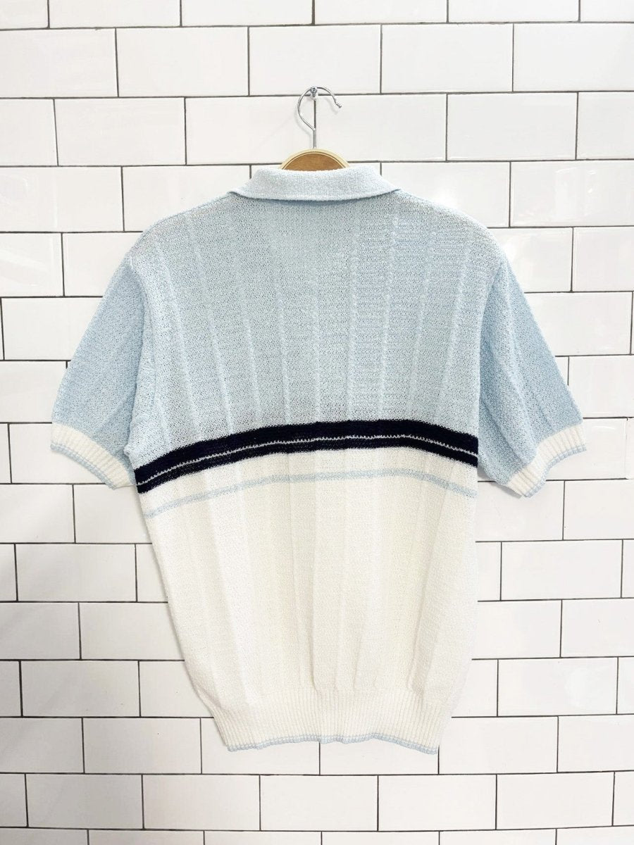 vintage 70s poly knit polo shirt - good market thrift store