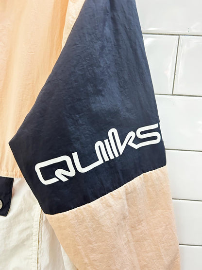 quicksilver oversized 1/2 zip snap pocket windbreaker - good market thrift store