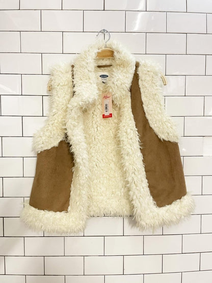 old navy faux mongolian sheepskin boho vest - good market thrift store