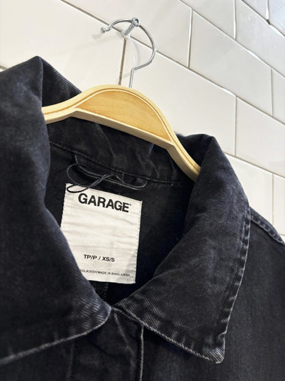 garage oversized boxy denim cargo jacket - good market thrift store