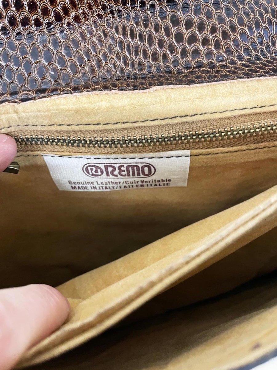 vintage ri remo italy leather briefcase shoulder bag - good market thrift store