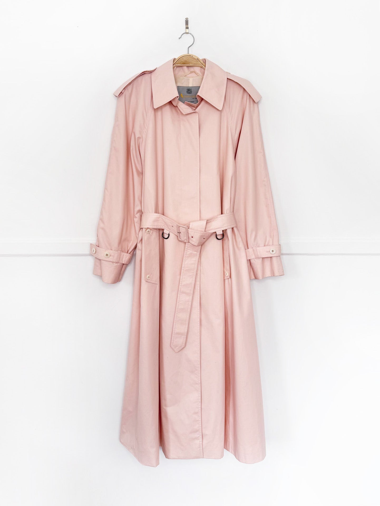vintage 80s aquascutum cape back classic belted trench coat | aqua 5 | made in Canada