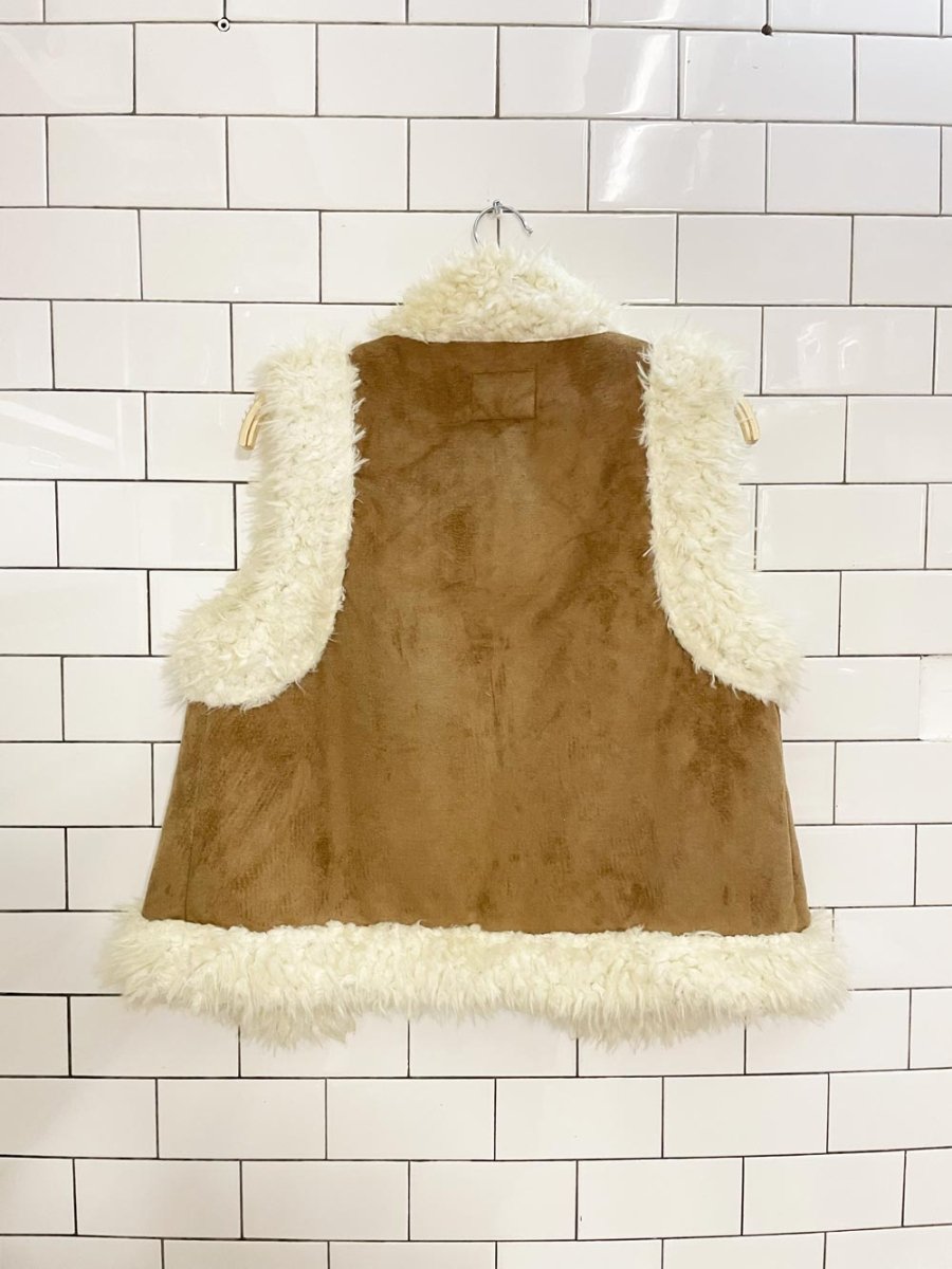 old navy faux mongolian sheepskin boho vest - good market thrift store
