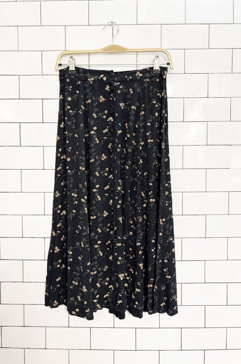 vintage 90s fritzi california floral midi skirt | made in usa - good market thrift store
