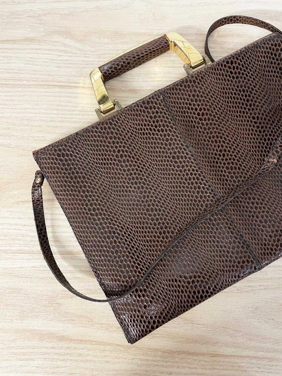 vintage ri remo italy leather briefcase shoulder bag - good market thrift store