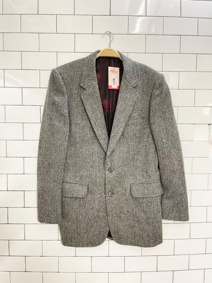 vintage wool tweed menswear blazer - good market thrift store