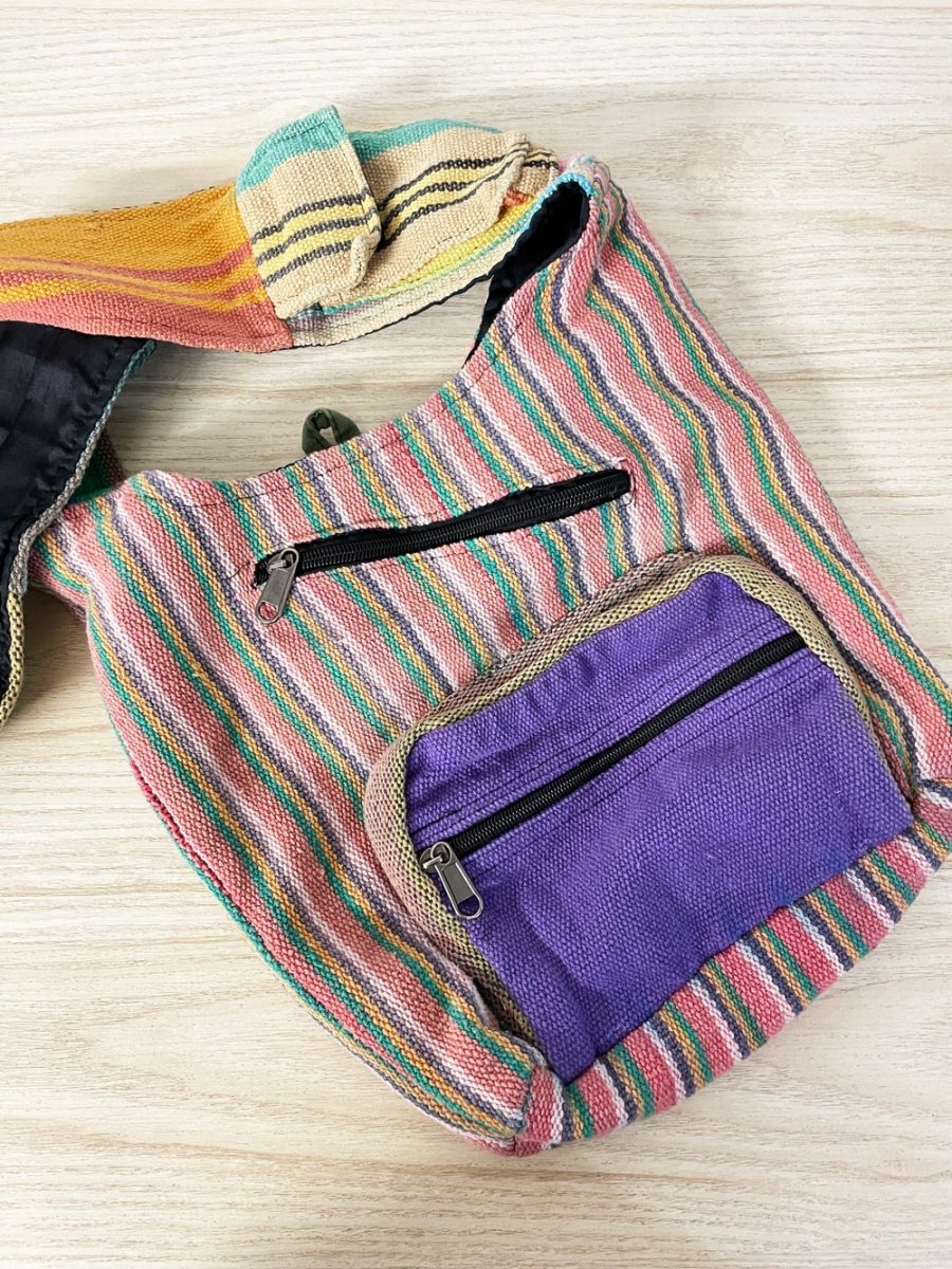 vintage 90s boho woven patchwork hippie bag - good market thrift store