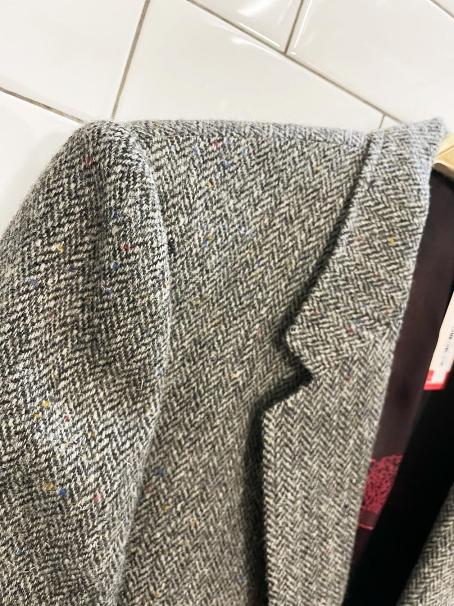 vintage wool tweed menswear blazer - good market thrift store