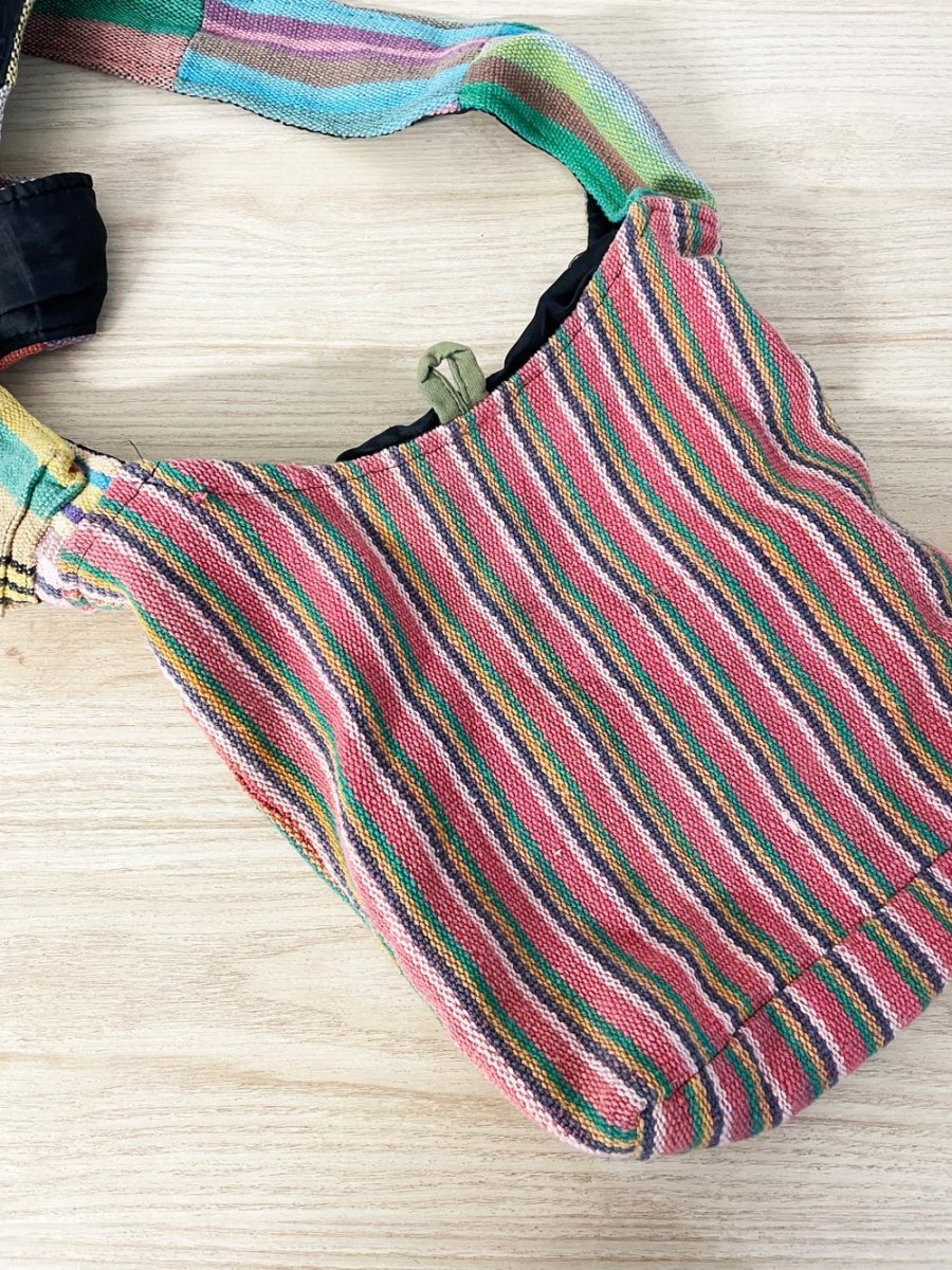 vintage 90s boho woven patchwork hippie bag - good market thrift store