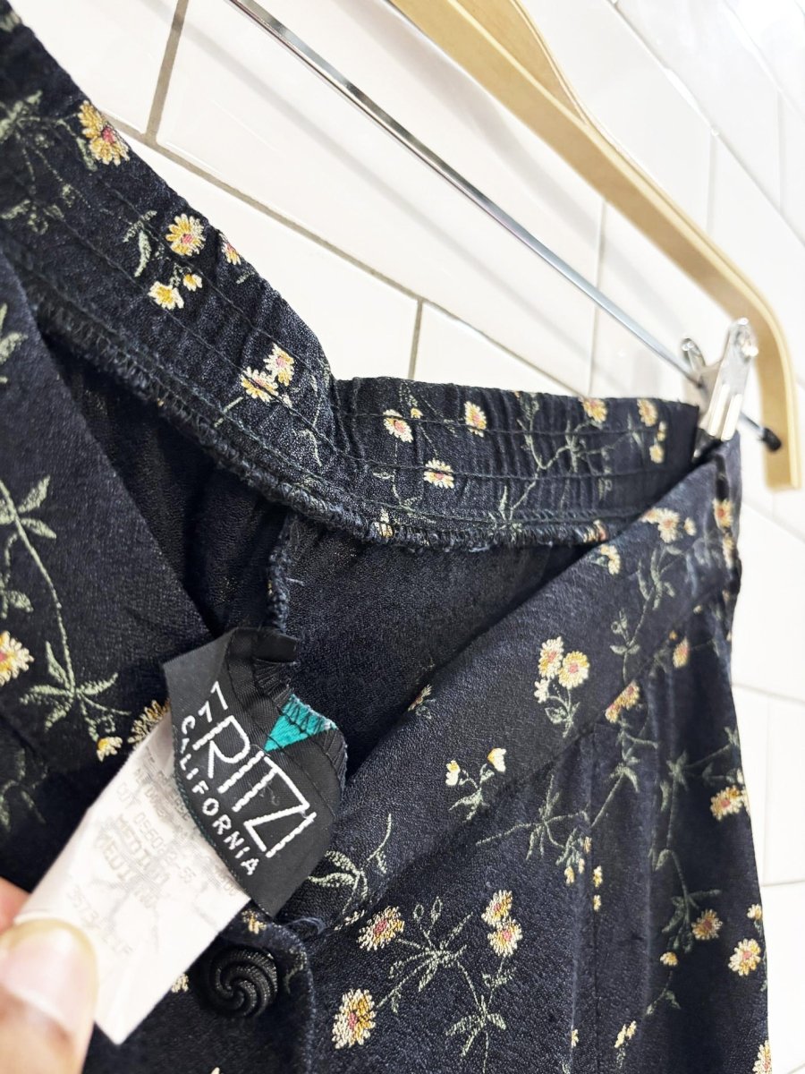 vintage 90s fritzi california floral midi skirt | made in usa - good market thrift store