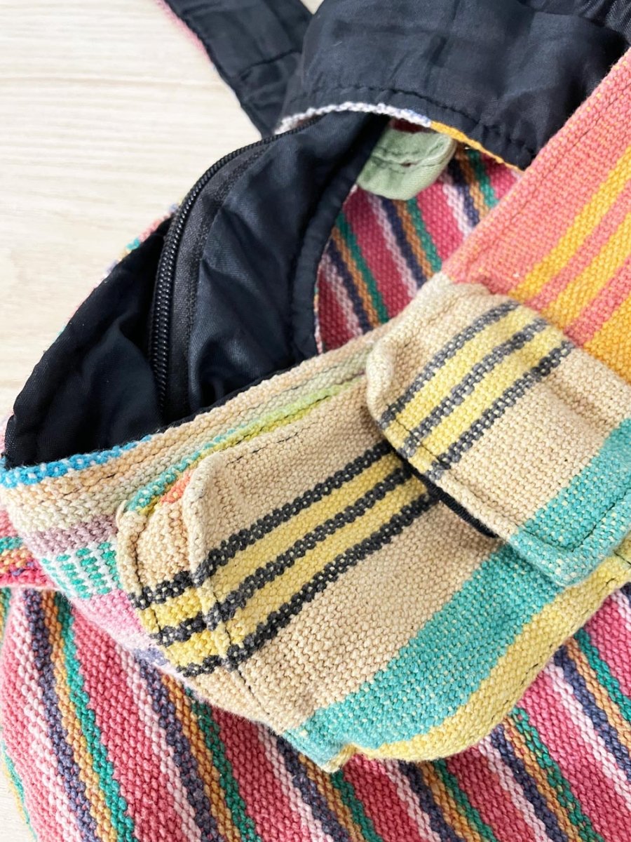 vintage 90s boho woven patchwork hippie bag - good market thrift store