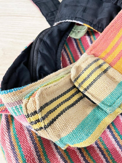 vintage 90s boho woven patchwork hippie bag - good market thrift store