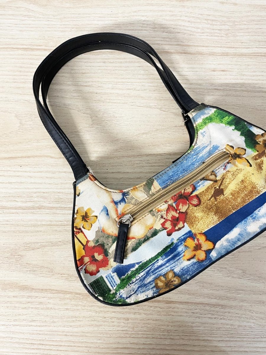 y2k tropical structured mini shoulder bag - good market thrift store