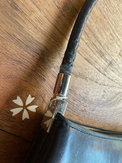 y2k veneto new york mini leather shoulder bag