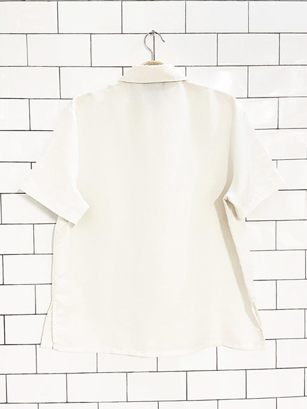 vintage la redoute gold button poly blouse