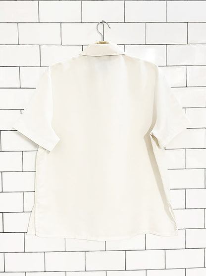 vintage la redoute gold button poly blouse