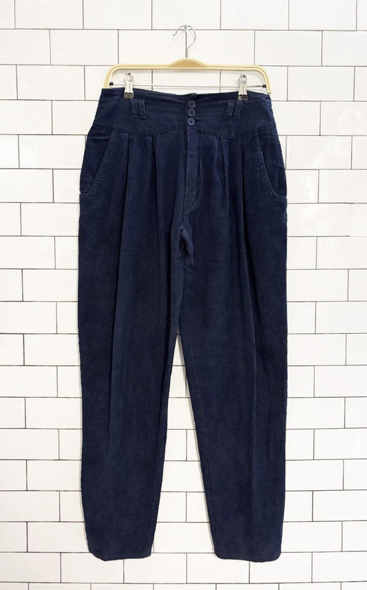 vintage 90s chunky cord pleated trousers - good market thrift store