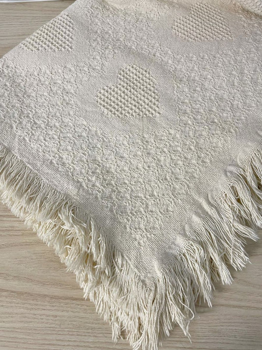 vintage 00's country heart woven throw - good market thrift store