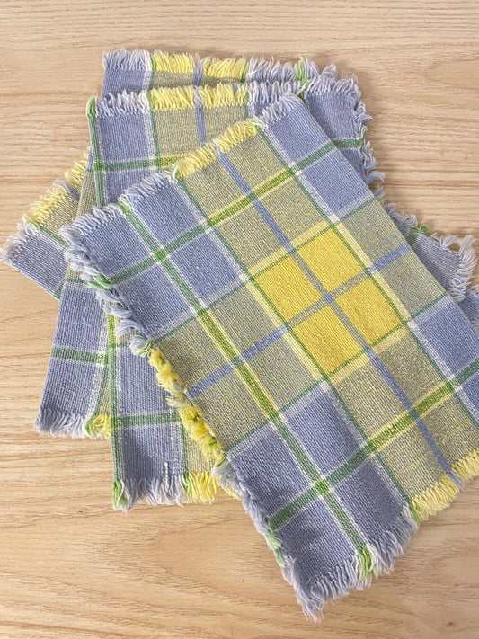 set of 4 woven plaid placemats - good market thrift store