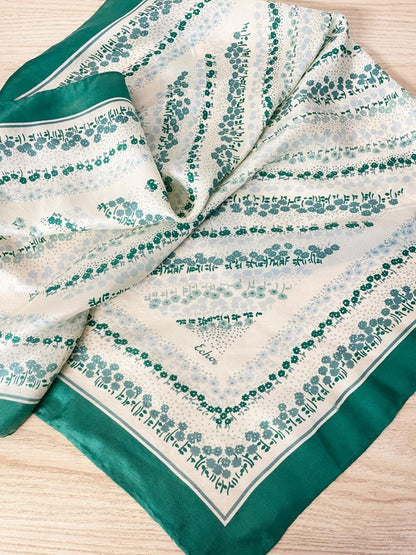 vintage echo 100% silk xl square scarf | hand - rolled edge - good market thrift store