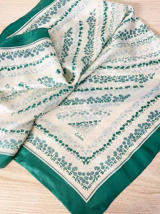 vintage echo 100% silk xl square scarf | hand - rolled edge - good market thrift store