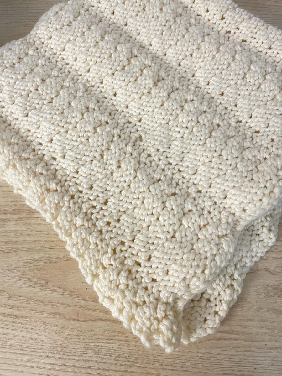 hand - knit soft + cozy throw blanket - good market thrift store