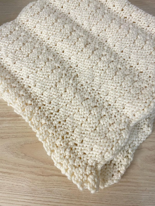 hand - knit soft + cozy throw blanket - good market thrift store
