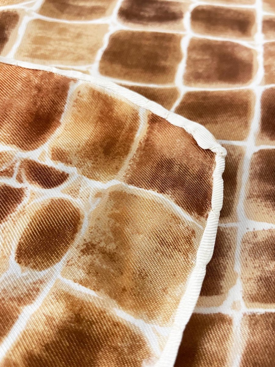 vintage satin animal print square scarf | hand - rolled edge - good market thrift store