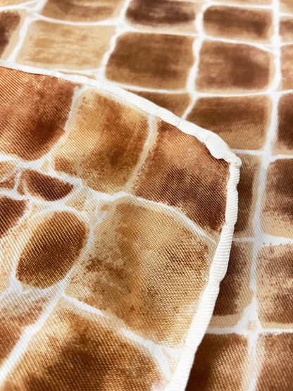 vintage satin animal print square scarf | hand - rolled edge - good market thrift store