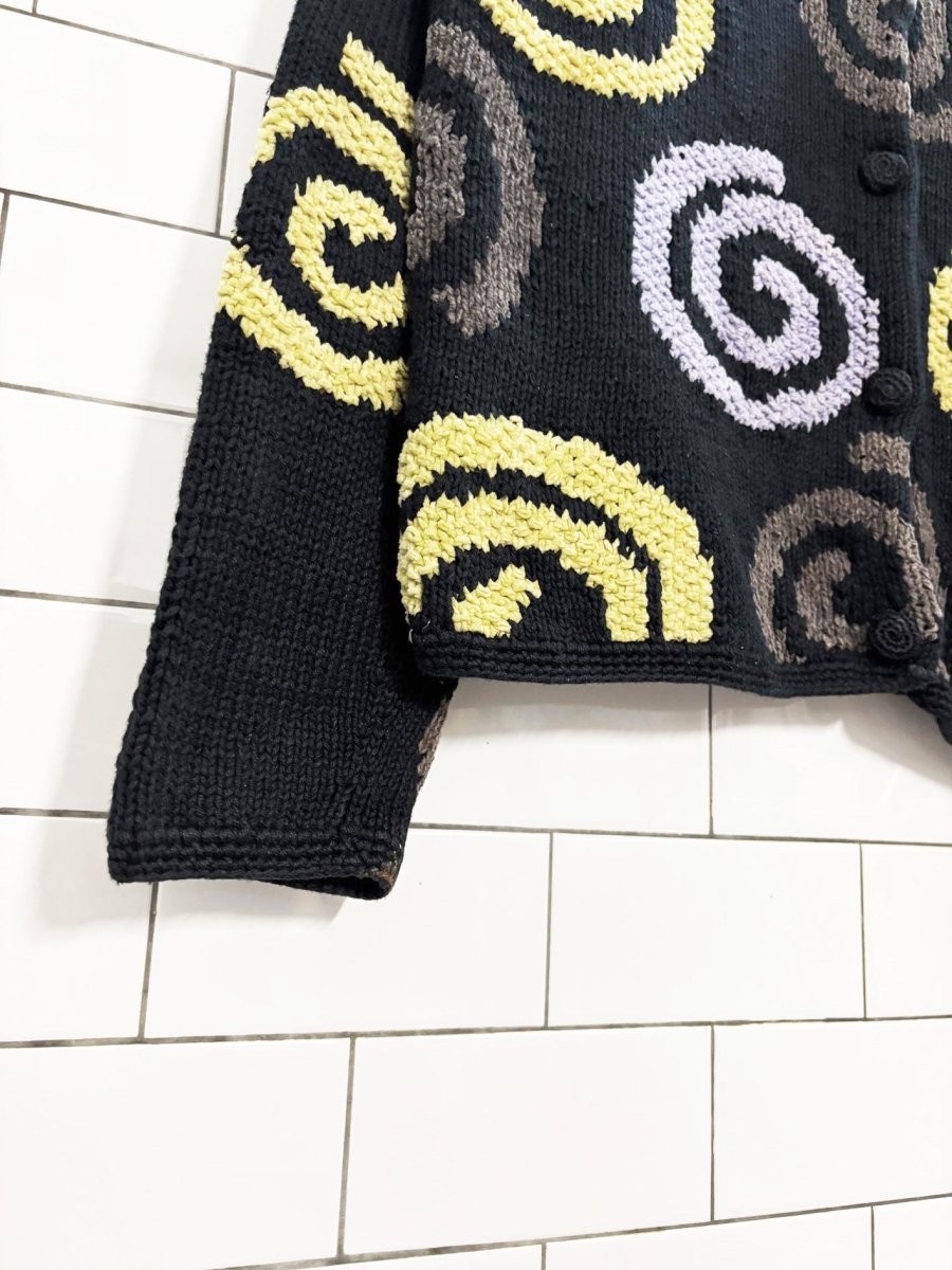 vintage 90s catherine stewart raime - cotton blend swirl cardigan | belle point - good market thrift store