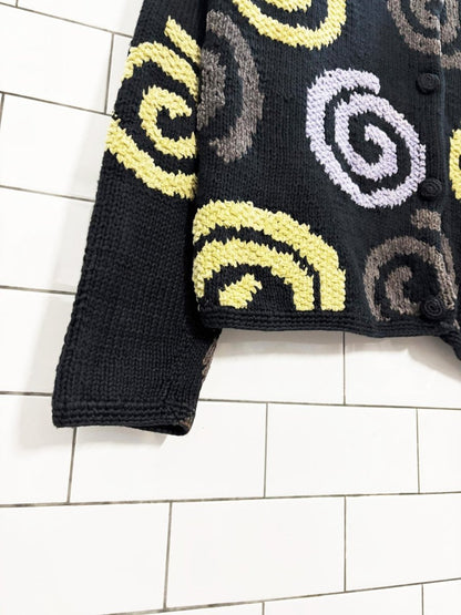 vintage 90s catherine stewart raime - cotton blend swirl cardigan | belle point - good market thrift store