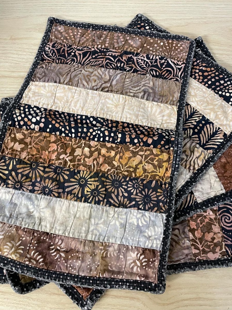 set of 4 boho wax dye patchwork place mats - good market thrift store