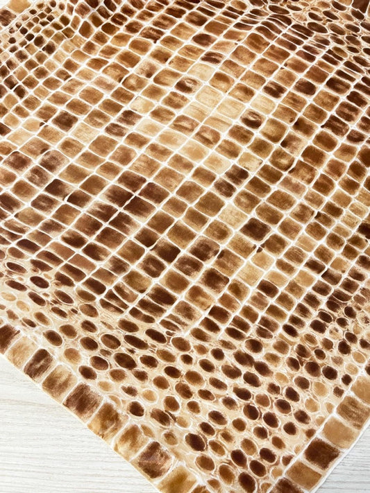 vintage satin animal print square scarf | hand - rolled edge - good market thrift store