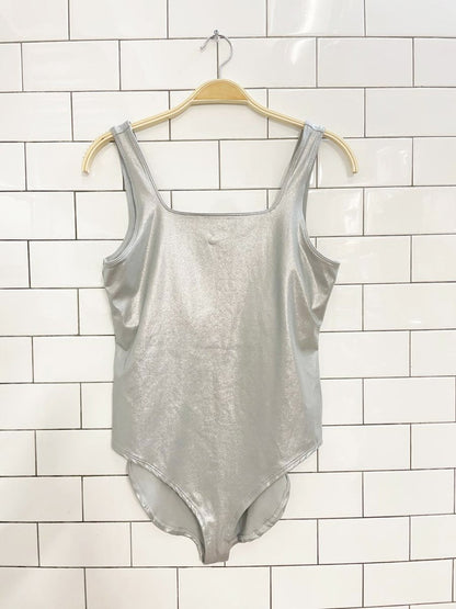 nike icon clash silver metallic training bodysuit - good market thrift store