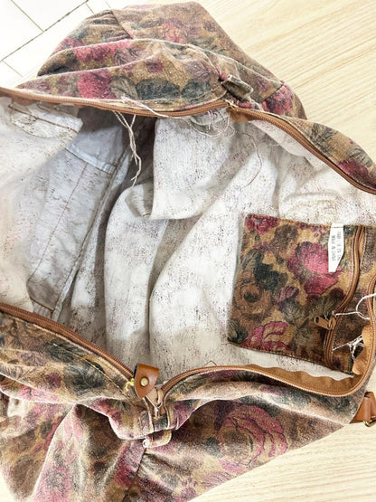 vintage 00s canvas floral travel bag - good market thrift store