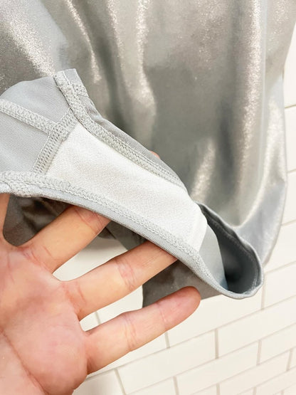 nike icon clash silver metallic training bodysuit - good market thrift store