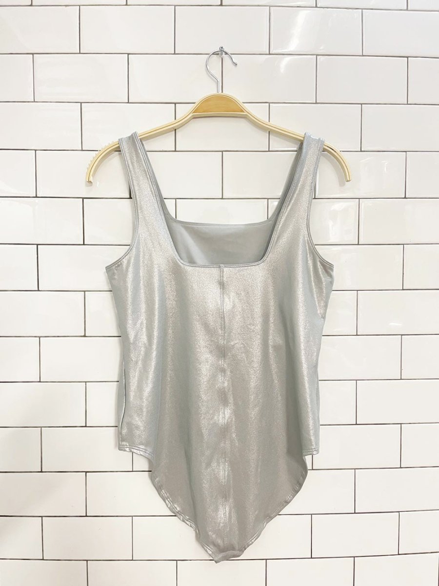 nike icon clash silver metallic training bodysuit - good market thrift store