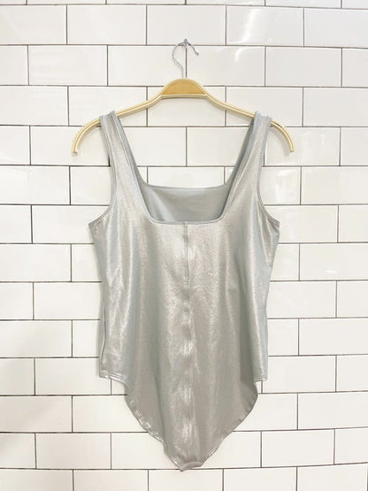 nike icon clash silver metallic training bodysuit - good market thrift store