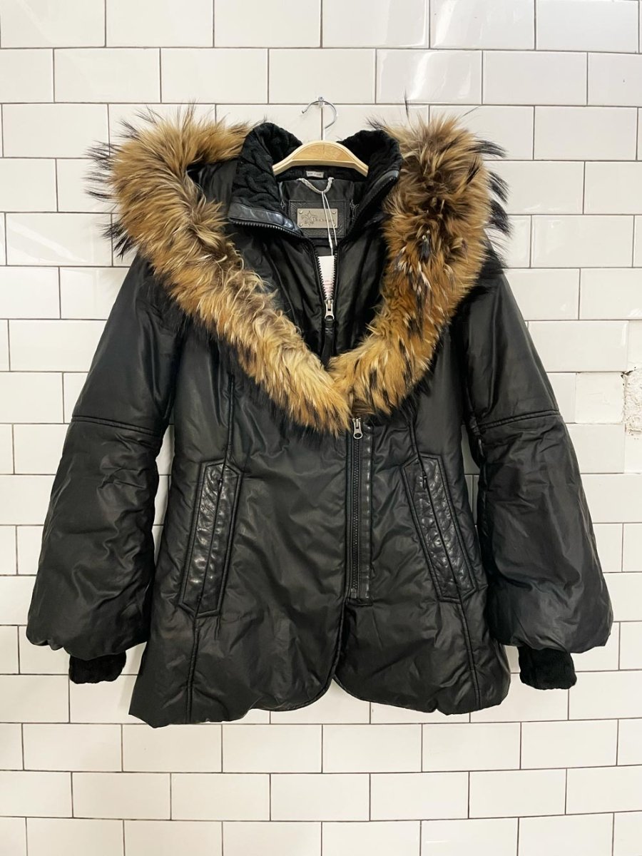 mackage down filled fur trim puffer parka - good market thrift store
