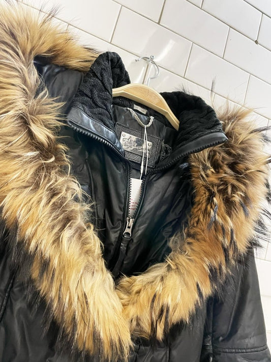mackage down filled fur trim puffer parka - good market thrift store