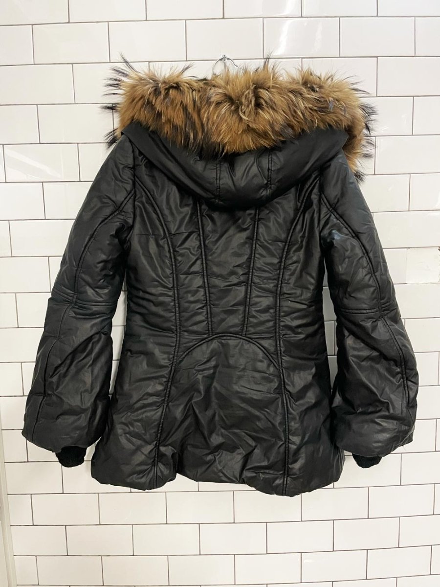 mackage down filled fur trim puffer parka - good market thrift store