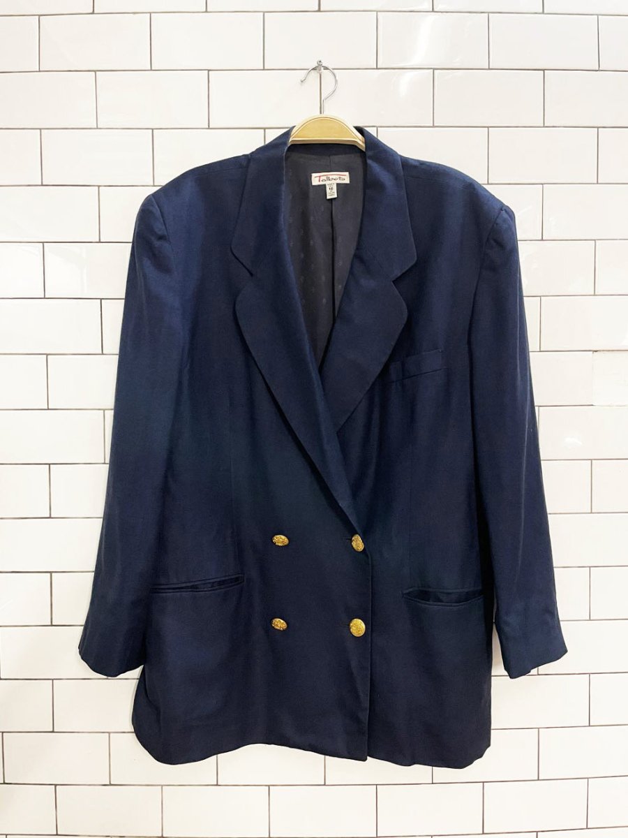 vintage 00s talbots linen - blend nautical button blazer | made in USA - good market thrift store
