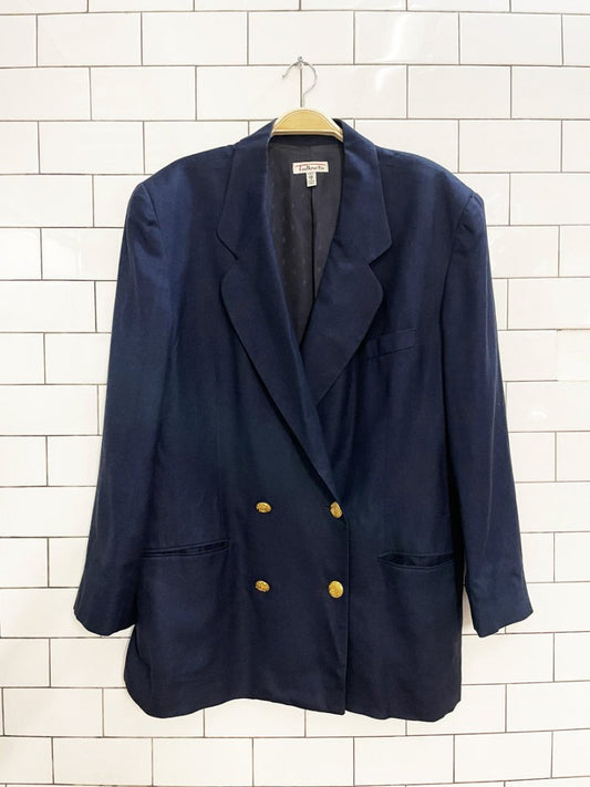 vintage 00s talbots linen - blend nautical button blazer | made in USA - good market thrift store