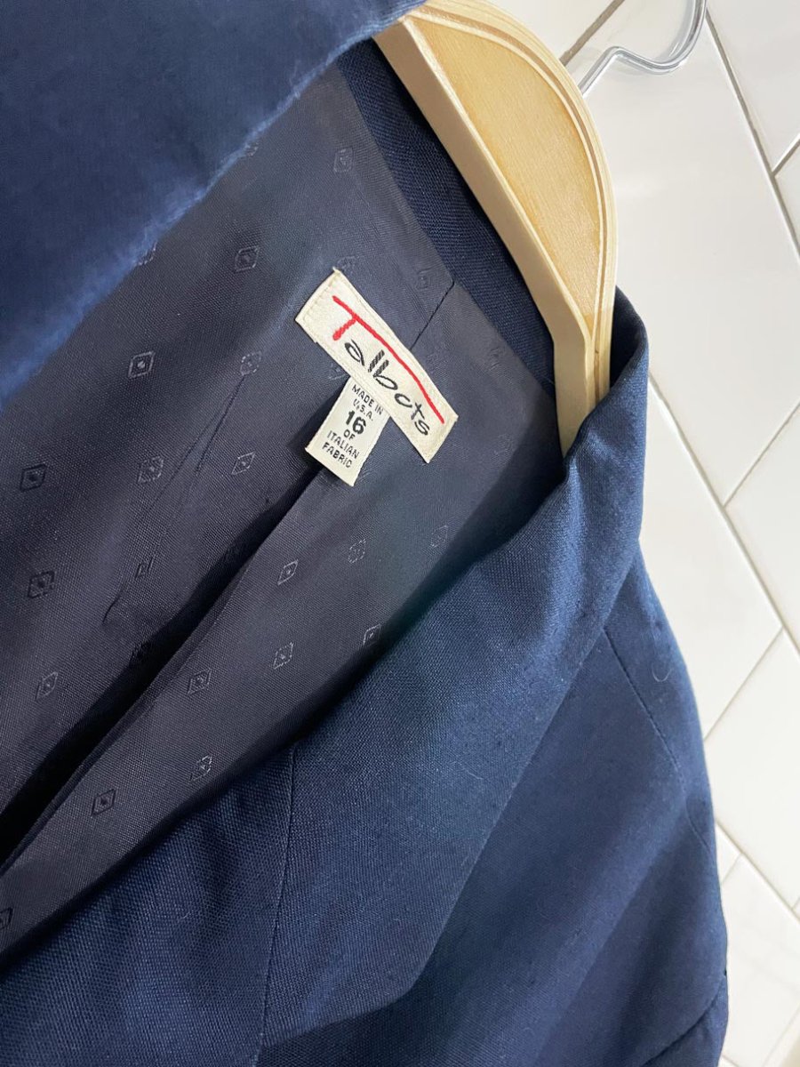 vintage 00s talbots linen - blend nautical button blazer | made in USA - good market thrift store